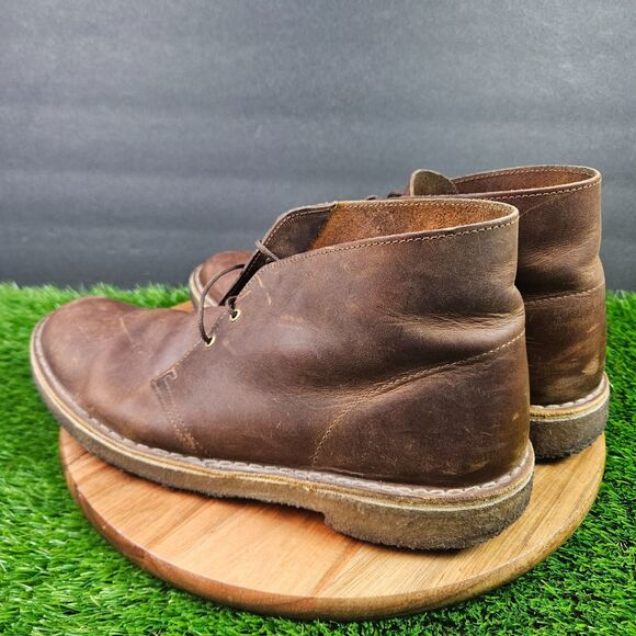 Clarks Originals Brown Leather Desert Boots Crepe Sole Chukka Boots Mens 10.5 M main image 4